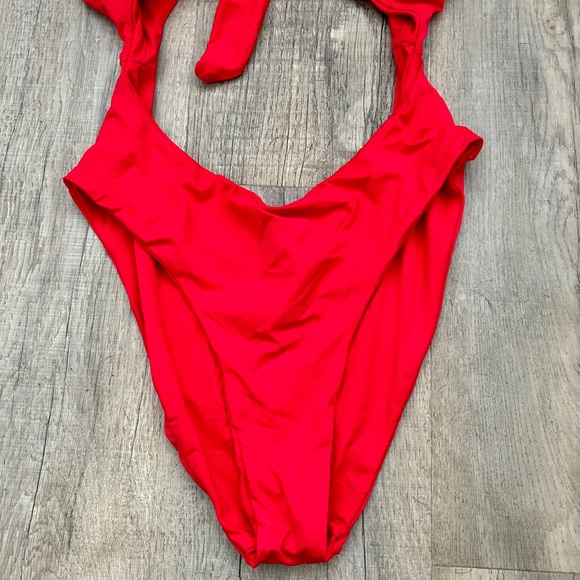 SHEIN red cut out front tie one piece size S - Picture 2 of 6